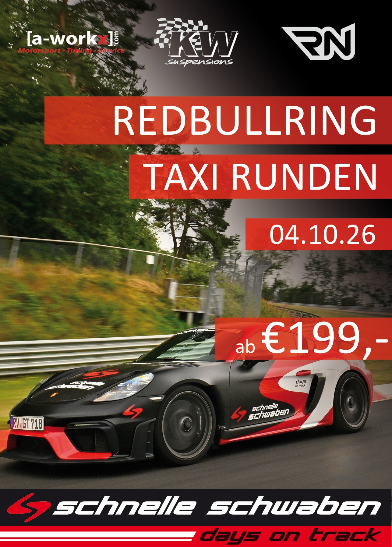 Renntaxi Red‑Bull‑Ring – Porsche GT4 RS – Taxifahrt buchen am 4. Oktober 2026